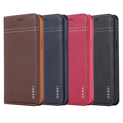 GEBEI Top-grain Leather Horizontal Flip Protective Case with Holder & Card Slots, For iPhone 12 / 12 Pro, For iPhone 12 Pro Max
