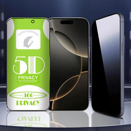 5pcs 5D Curved Easy Install Dust-proof Box 360 Privacy Tempered Glass Film with Lens Film, For iPhone 11 Pro, For iPhone X / XS, For iPhone XR, For iPhone XS Max