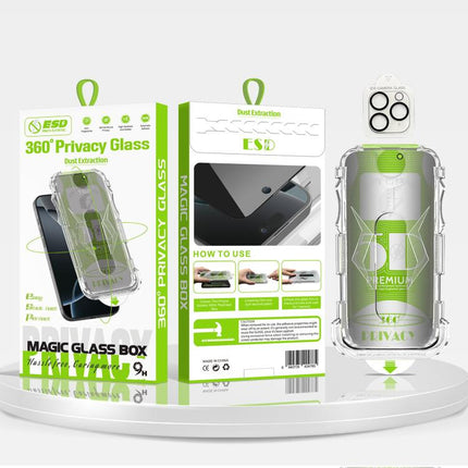 5pcs 5D Curved Easy Install Dust-proof Box 360 Privacy Tempered Glass Film with Lens Film, For iPhone 11 Pro, For iPhone X / XS, For iPhone XR, For iPhone XS Max