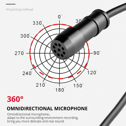 YELANGU MY3 Type-C Interface Live Broadcast Interview Mobile Phone Double Clip Lavalier Microphone, Length: 2.5m, MY3
