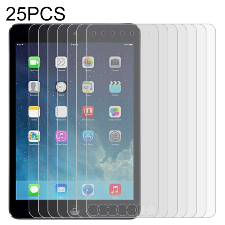 25 PCS Full Screen HD PET Screen Protector, For iPad 4 / 3 / 2, For iPad 9.7 (2018) & (2017), For iPad mini 3 / 2 / 1, For iPad mini (2019) / 4, For iPad Pro 9.7 inch, For iPad Pro 10.5 inch, For iPad Air, For iPad Air 2, For iPad Pro 11 (2018)