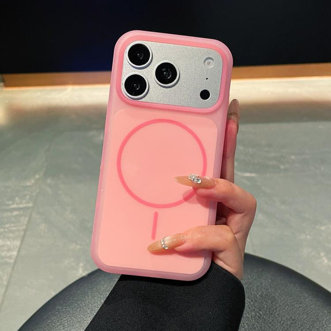 Ice Cream Skin Feel Liquid Silicone Fine Circle Magnetic Phone Case, For iPhone 17 Pro Max, For iPhone 17 Pro