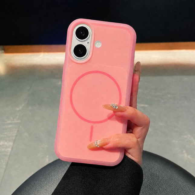 Ice Cream Skin Feel Liquid Silicone Fine Circle Magnetic Phone Case, For iPhone 17, For iPhone 16 Pro Max