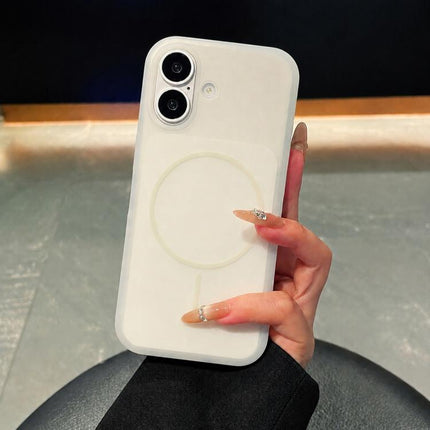 Ice Cream Skin Feel Liquid Silicone Fine Circle Magnetic Phone Case, For iPhone 16 Pro, For iPhone 16