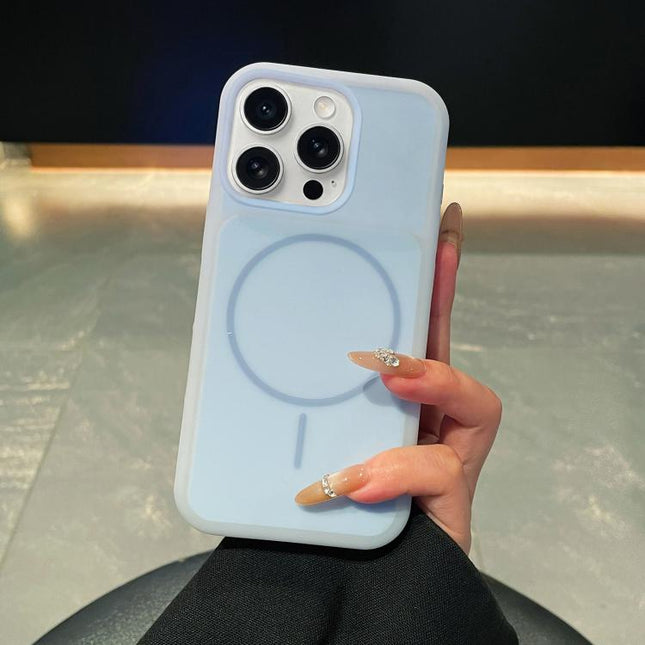 Ice Cream Skin Feel Liquid Silicone Fine Circle Magnetic Phone Case, For iPhone 14 Pro, For iPhone 14 Pro Max