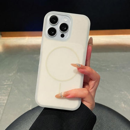 Ice Cream Skin Feel Liquid Silicone Fine Circle Magnetic Phone Case, For iPhone 14 Pro, For iPhone 14 Pro Max
