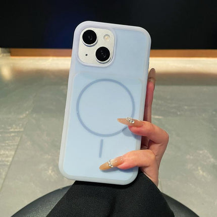 Ice Cream Skin Feel Liquid Silicone Fine Circle Magnetic Phone Case, For iPhone 13 Pro Max, For iPhone 13
