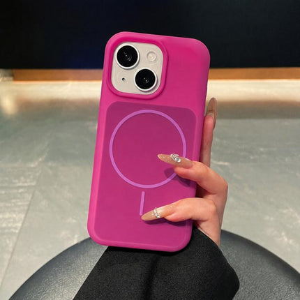 Ice Cream Skin Feel Liquid Silicone Fine Circle Magnetic Phone Case, For iPhone 13 Pro Max, For iPhone 13