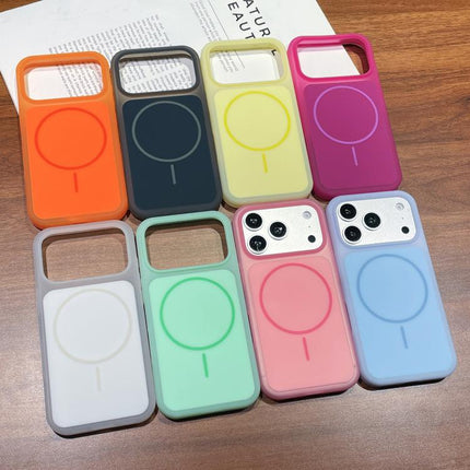 Ice Cream Skin Feel Liquid Silicone Fine Circle Magnetic Phone Case, For iPhone 17 Pro Max, For iPhone 17 Pro