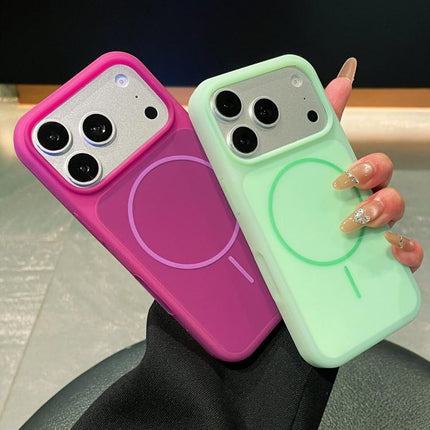 Ice Cream Skin Feel Liquid Silicone Fine Circle Magnetic Phone Case, For iPhone 17 Pro Max, For iPhone 17 Pro
