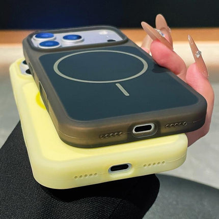 Ice Cream Skin Feel Liquid Silicone Fine Circle Magnetic Phone Case, For iPhone 17 Pro Max, For iPhone 17 Pro