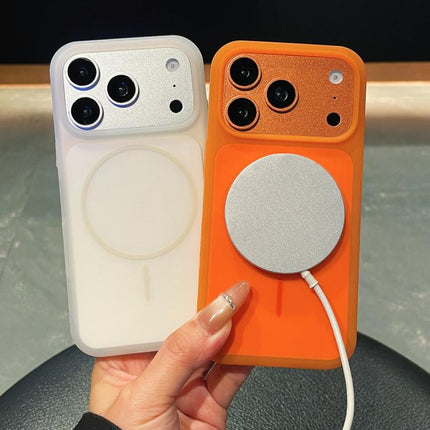 Ice Cream Skin Feel Liquid Silicone Fine Circle Magnetic Phone Case, For iPhone 14 Pro, For iPhone 14 Pro Max