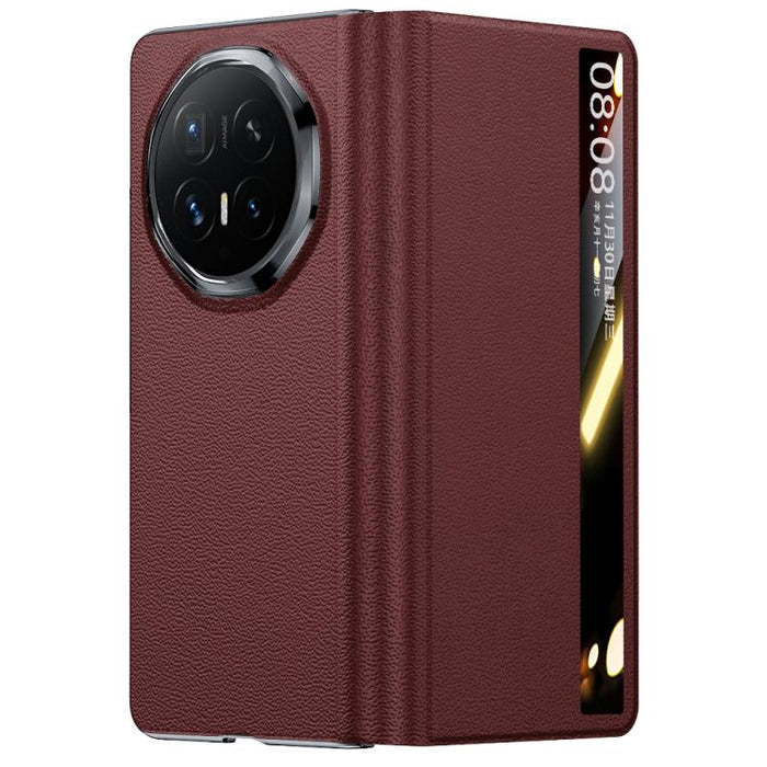 All-inclusive Smart View Window Genuine Leather Phone Case, For Honor Magic V6