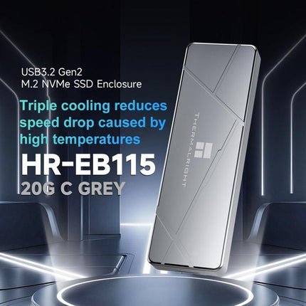 THERMALRIGHT HR-EB115 20Gbps M.2 NVMe SSD Enclosure with Type-C to Type-C Cable, EB115-20G C-C Cable