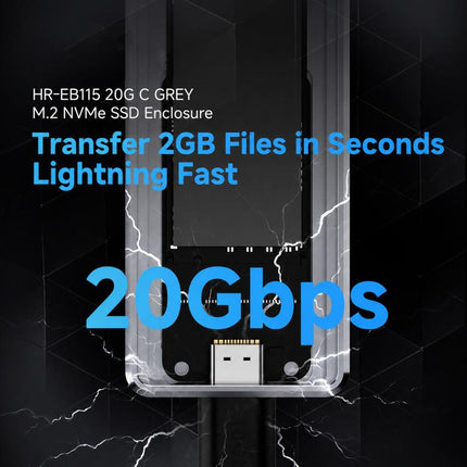 THERMALRIGHT HR-EB115 20Gbps M.2 NVMe SSD Enclosure with Type-C to Type-C Cable, EB115-20G C-C Cable