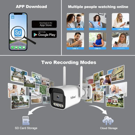 Srihome SH065 5MP Outdoor Security HD Camera, Supports Two-Way Audio and Color Night Vision, SH065