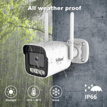 Srihome SH065 5MP Outdoor Security HD Camera, Supports Two-Way Audio and Color Night Vision, SH065
