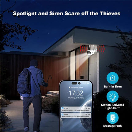 Srihome SH065 5MP Outdoor Security HD Camera, Supports Two-Way Audio and Color Night Vision, SH065