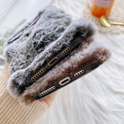 Rose Flower Hand Warmer Plush Shockproof TPU Case, For iPhone 12 / 12 Pro