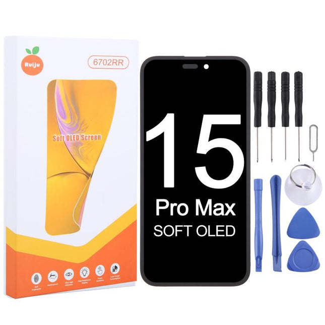 RJ Soft OLED Screen, For iPhone 17 Pro Max, For iPhone 17 Pro, For iPhone 17, For iPhone 16 Pro Max, For iPhone 16 Pro, For iPhone 16 Plus, For iPhone 16, For iPhone 15 Pro Max, For iPhone 15 Pro, For iPhone 15 Plus, For iPhone 15, For iPhone 14 Plus  ...