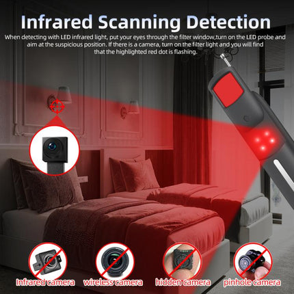 T07 Multifunctional Detector IR Scanner GPS WiFi Signal Anti-Spy Bug Finder for Hotel Travel, T07