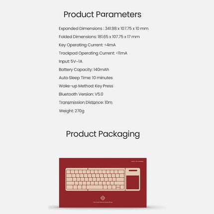 NILLKIN Fortune Pattern Magic Cube Pocket Wireless Folding Keyboard