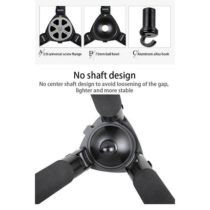 BEXIN ST424C Rugged Camcorder Photographic Carbon Fiber Big Tripod, Max Tube: 40mm, ST424C