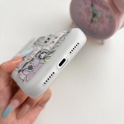 Bunny Ears Puffer Cartoon Characters TPU Phone Case, For iPhone 15 Pro Max, For iPhone 15 Pro, For iPhone 15, For iPhone 14, For iPhone 14 Pro, For iPhone 14 Pro Max