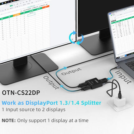 Onten CS22DP 8K 30Hz DP 1.4 Bidirectional Switcher