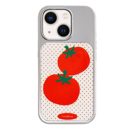Electroplated Silver Frame Glitter Embossed Phone Case, For iPhone 13 / 14