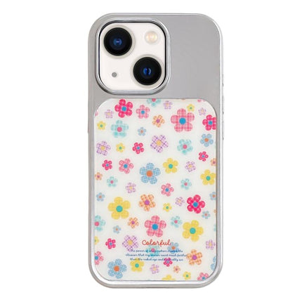 Electroplated Silver Frame Glitter Embossed Phone Case, For iPhone 13 / 14