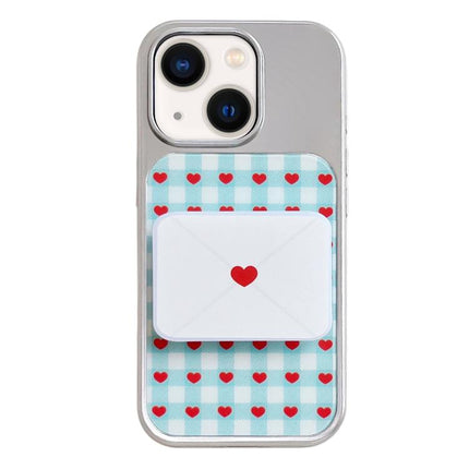 Electroplated Silver Frame Glitter Embossed Phone Case, For iPhone 13 / 14
