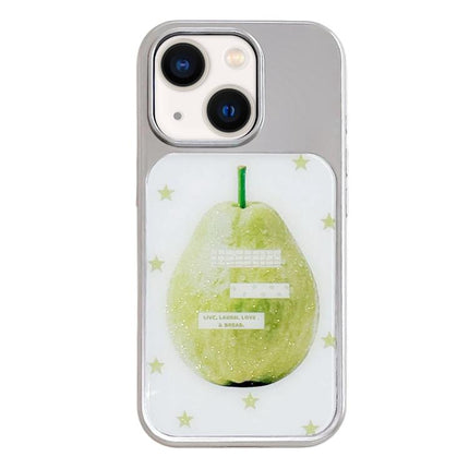 Electroplated Silver Frame Glitter Embossed Phone Case, For iPhone 13 / 14