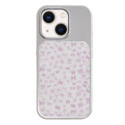 Electroplated Silver Frame Glitter Embossed Phone Case, For iPhone 13 / 14