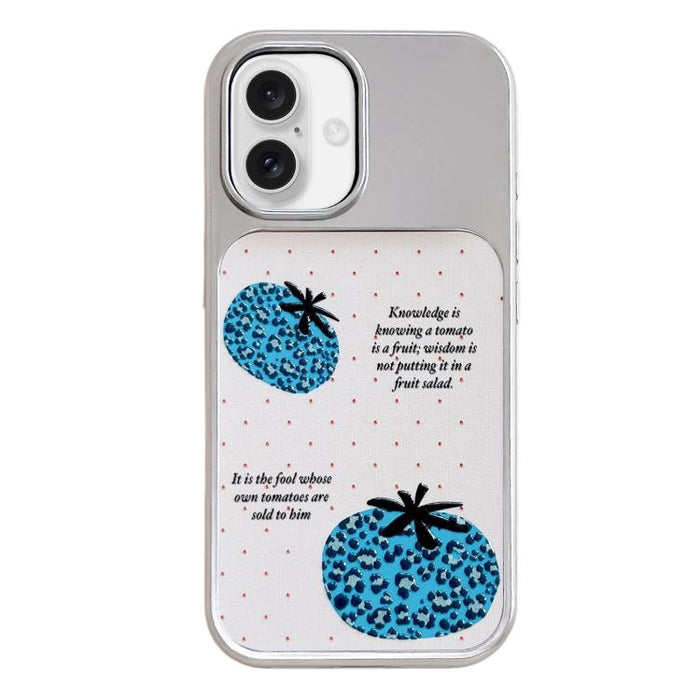 Electroplated Silver Frame Glitter Embossed Phone Case, For iPhone 17