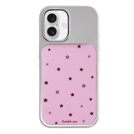Electroplated Silver Frame Glitter Embossed Phone Case, For iPhone 17