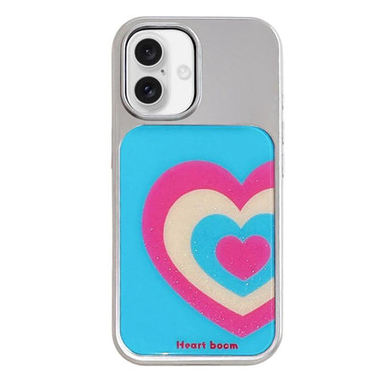 Electroplated Silver Frame Glitter Embossed Phone Case, For iPhone 17