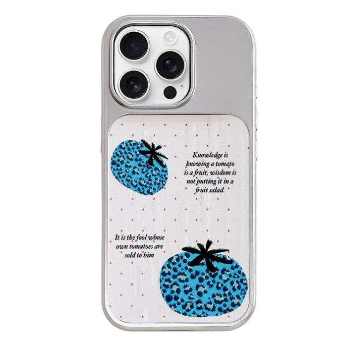 Electroplated Silver Frame Glitter Embossed Phone Case, For iPhone 16 Pro
