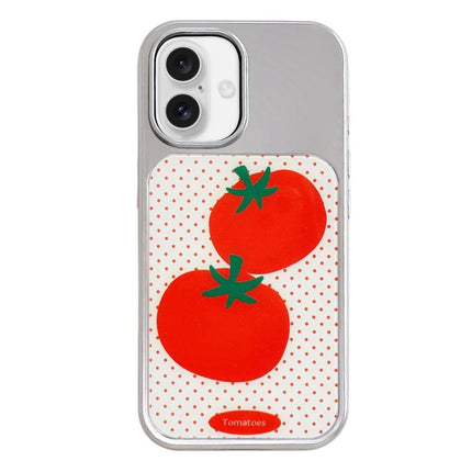 Electroplated Silver Frame Glitter Embossed Phone Case, For iPhone 16