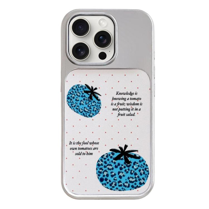 Electroplated Silver Frame Glitter Embossed Phone Case, For iPhone 15 Pro Max