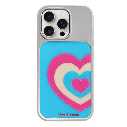 Electroplated Silver Frame Glitter Embossed Phone Case, For iPhone 15 Pro Max