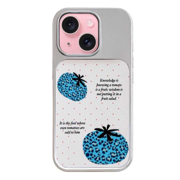 Electroplated Silver Frame Glitter Embossed Phone Case, For iPhone 15