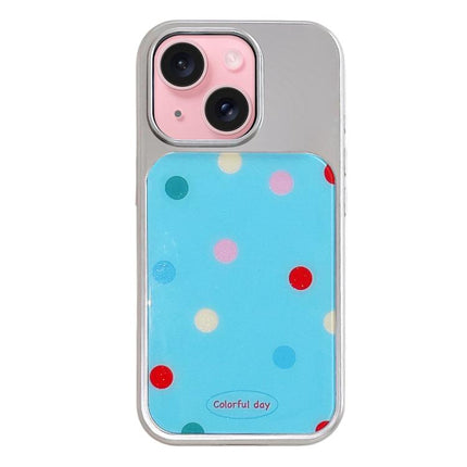 Electroplated Silver Frame Glitter Embossed Phone Case, For iPhone 15