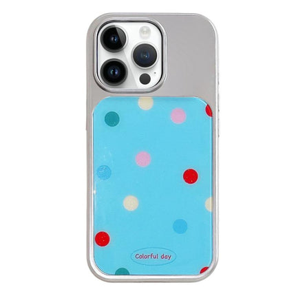 Electroplated Silver Frame Glitter Embossed Phone Case, For iPhone 14 Pro