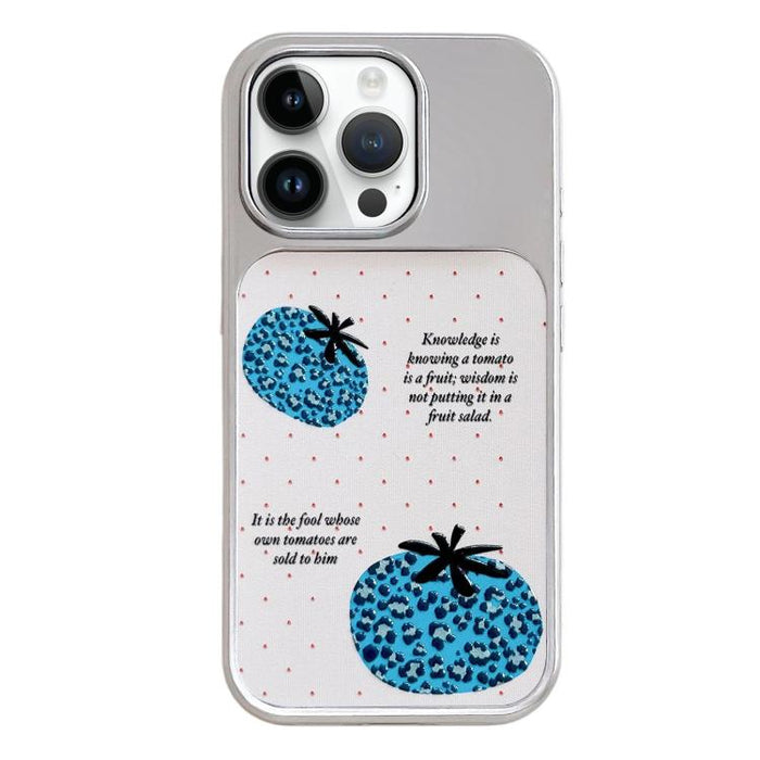 Electroplated Silver Frame Glitter Embossed Phone Case, For iPhone 14 Pro Max