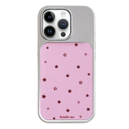 Electroplated Silver Frame Glitter Embossed Phone Case, For iPhone 14 Pro Max