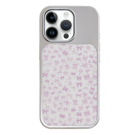 Electroplated Silver Frame Glitter Embossed Phone Case, For iPhone 14 Pro Max