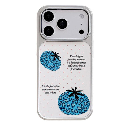 Electroplated Silver Frame Glitter Embossed Phone Case, For iPhone 17 Pro