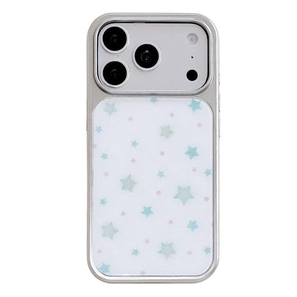 Electroplated Silver Frame Glitter Embossed Phone Case, For iPhone 17 Pro