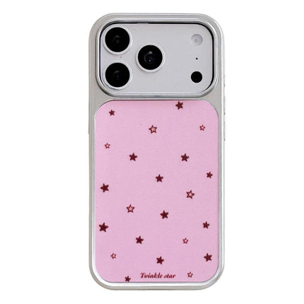 Electroplated Silver Frame Glitter Embossed Phone Case, For iPhone 17 Pro